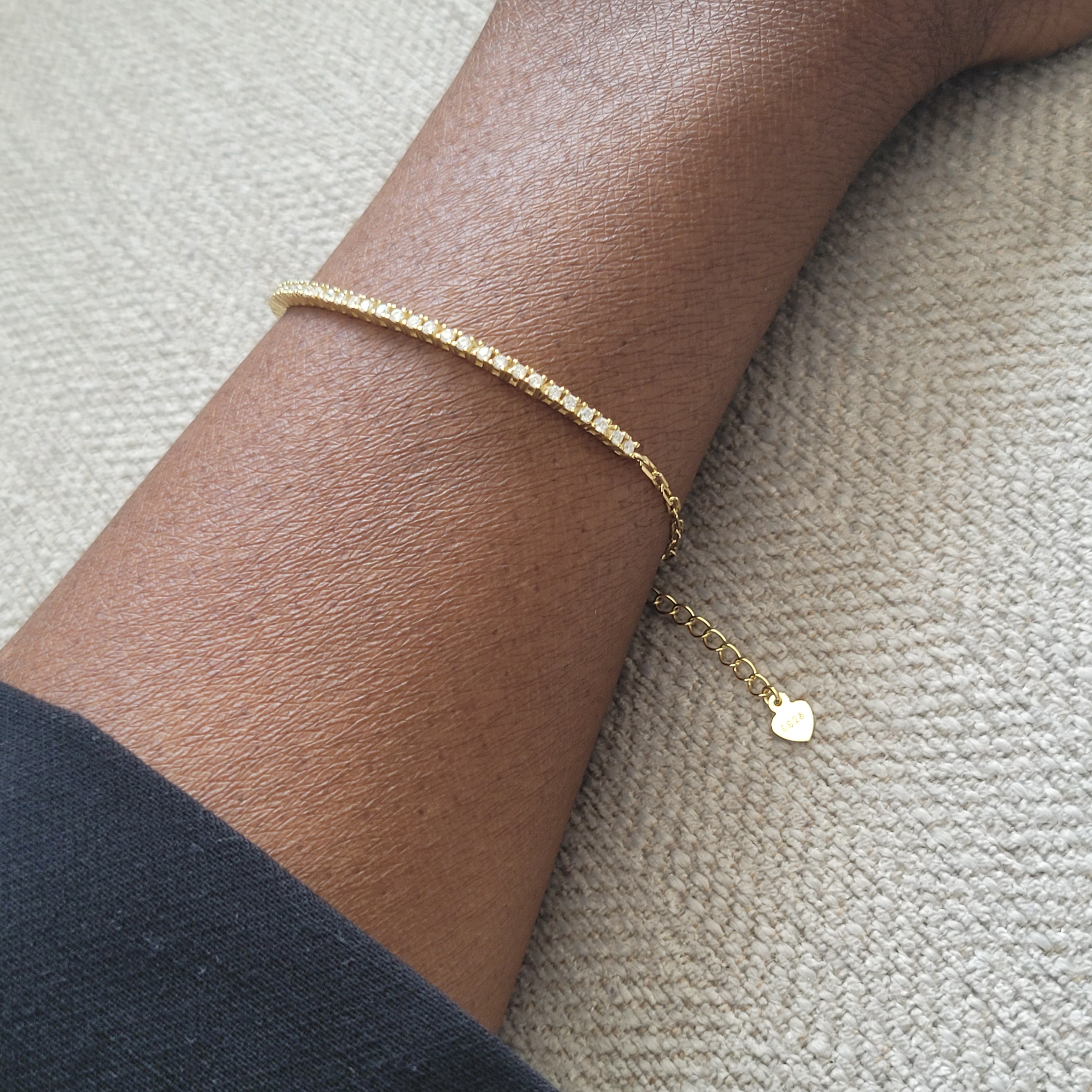 Bracelet tennis plaqué Or 14K