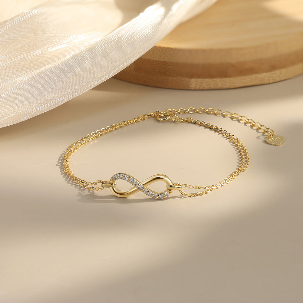 Bracelet Infini - Plaqué Or 14K