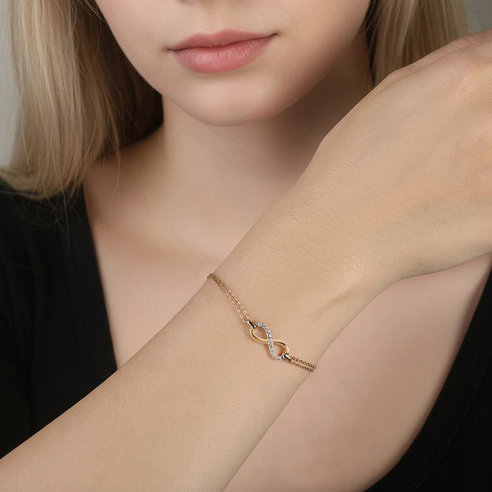 Bracelet Infini - Plaqué Or 14K