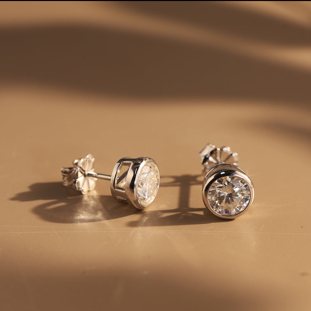 Puces Éclat Argent 925 plaqué Or 14K